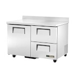 True TWT-48D-2-HC - Work Top Refrigerator, two-section, (1) solid door, (2) shelves, (2) drawers